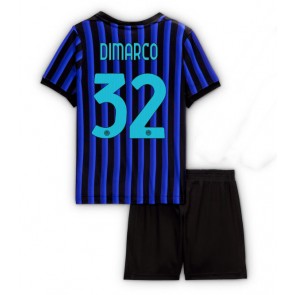 Lacne Dětský Futbalové dres Inter Milan Federico Dimarco #32 2025-26 Krátky Rukáv - Domáci (+ trenírky)